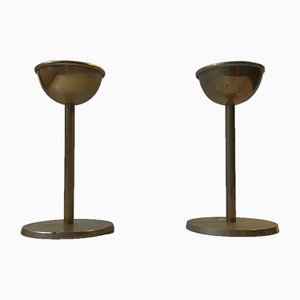 Mid-Century Danish Brass Candlesticks from Cawa, 1970s, Set of 2