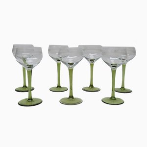 Bicchieri da vino Art Nouveau antichi, set di 7