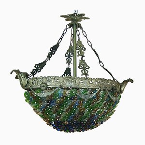 Neoclassical Murano Glass Flower Chandelier