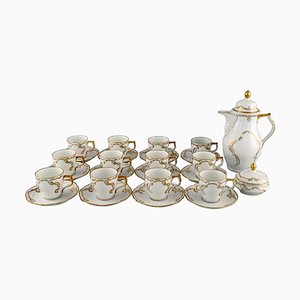 Porcelain Coffee Service Set with Gold Decoration from Rosenthal, Set of 28