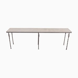 Brutalist Marble Hall Console Table, Italy, 1980s