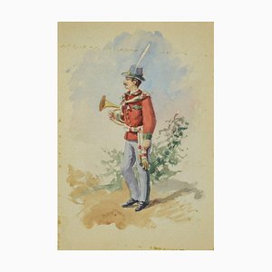 Unknown, Uniform of the Municipal Music Band, Original Ink and Watercolor, 1885