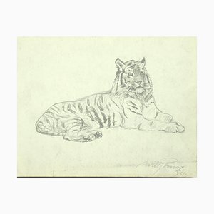 Willy Lorenz, Tiger, Pencil Original, 1958