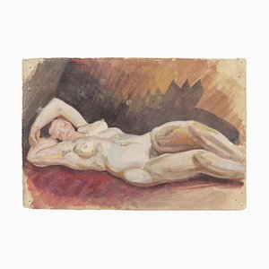 Jean Delpech, Mujeres desnudas, Acuarela sobre papel original, Mid-20th Century