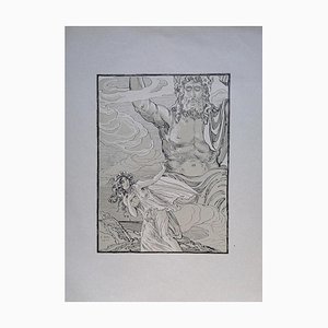 Ferdinand Bac, der Riese und die Frau, Original Lithographie, 1922
