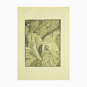 Lithographie Originale, Ferdinand Bac, Ulysse and the Sorceres, 1922