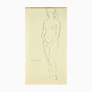 Georges Isaul, desnudo femenino, tinta original sobre papel, años 40