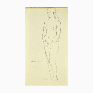 Georges Isaul, Female Nude, Original Ink on Paper, 1940s