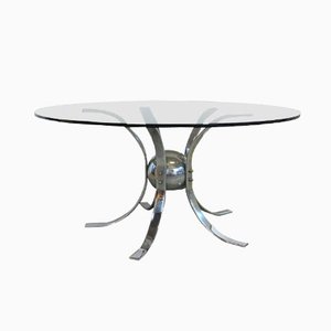 Vintage Chrome & Smoked Glass Table, 1960s