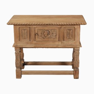 Bleached Carved Oak Console Table
