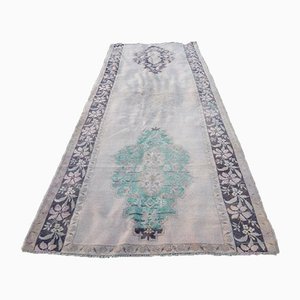 Anatolian Geometric Kars Wool Oushak Runner Carpet, 1970s