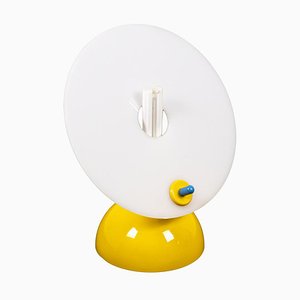 Lampada in vetro acrilico giallo, blu e bianco, anni '80