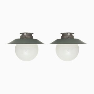 Model 2522 Ceiling Lamps by Paavo Tynell for Idman, 1940s, Set of 2