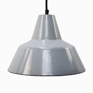 Mid-Century Vintage Industrial Grey Enamel Ceiling Lamp from Philips