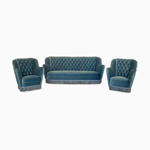 Sofa & Armchairs by Gio Ponti, 1950s, Set of 3