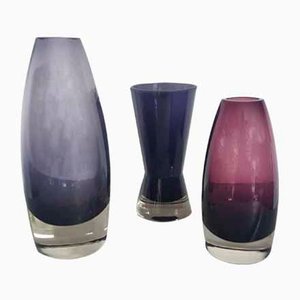 Vases by Tamara Aladin for Riihimäki / Riihimäen Lasi Oy, 1970s, Set of 3