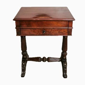 Victorian English Mahogany Feather Dressing Table with Mirror and Drawers