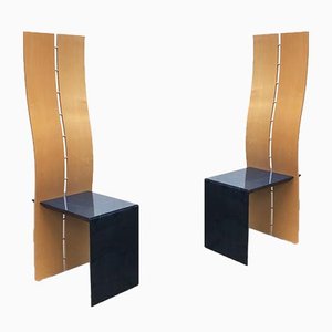 Postmodern High Back Chairs, Set of 2