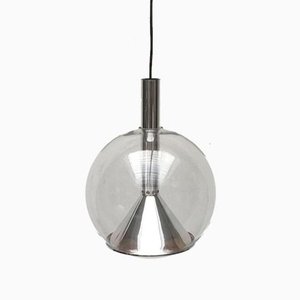 German Space Age Glass Globe Pendant Lamp from Erco