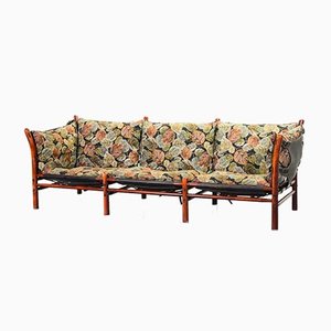 IIona 3-Seater Sofa in Autumn Dessin Fabric & Wood by Arne Norell for Arne Norell AB, 1960s