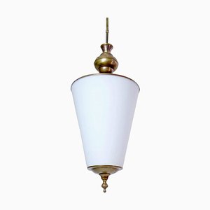 Lampe à Suspension Mid-Century en Opaline, Italie