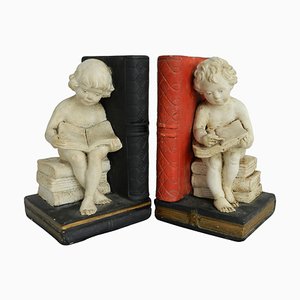 Fermalibri Girl and Boy, anni '20, set di 2