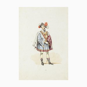 Costume Théâtral, Lithographie Originale, Début 20ème Siècle