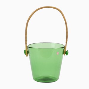 Mid-Century Italian Green Glass Ice Bucket from Empoli, 1950s