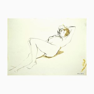 Leo Guida, Nude, Original Mixed Media on Paper, 1970s