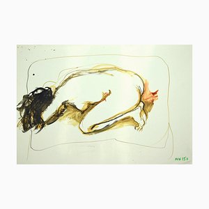 Leo Guida, Nude, Original Mixed Media Drawing on Paper, 1970s