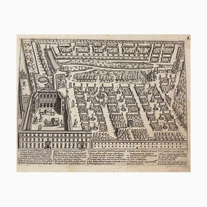 Unknown, Plan of the Gardens of Santa Maria, Rome, Original Etching, 17th Century