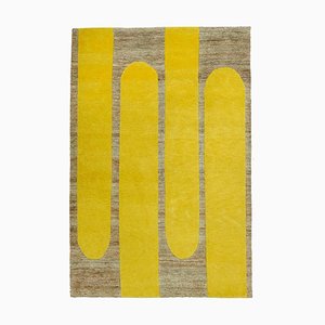 Rectangular Wool and Jute Lemon Popsycle Indian Rug by Helena Rohner