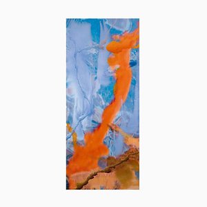 Dario Urzay, obra de arte abstracta española, aluminio azul y naranja