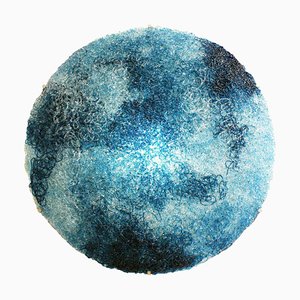 Applique Murale Tondo Circulaire en Polycarbonate Bleu par Jacopo Foggini, Italie