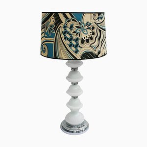 Lámpara de mesa italiana Mid-Century de cristal de Murano y metal