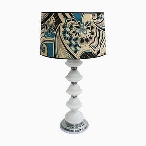 Mid-Century Murano and Metal Italian Table Lamp