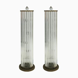 Italienische Lampen aus Muranoglas und Messing, 1970er Jahre, 2er-Set