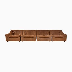 Cognacfarbene DS46 Modulares 4-Sitziges Vintage Sofa-Set aus Cognacfarbenem Nackenleder von de Sede, 4er Set