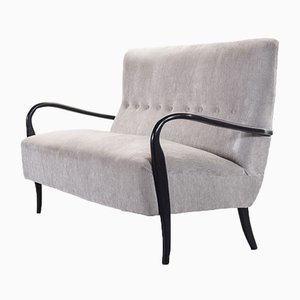 2-Sitzer Sofa aus grauem Silber von Guglielmo Ulrich, 1950er