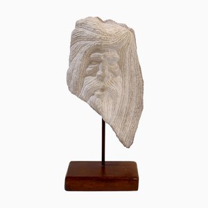 Stone Carved Bust Sculpture, 1950s
