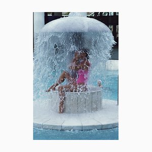 Stampa Slim Aarons, Therme Therme C con cornice bianca
