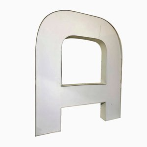 Letter A in Metal Aluminum and White Methacrylate