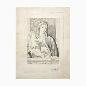 Ferdinand Gaillard, Madonna with Child, Original Bulino, 19th Century