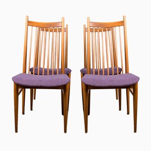 Grandes Chaises de Salon en Teck & en Tissu Style Arne Vodder, Danemark, 1960s, Set de 4