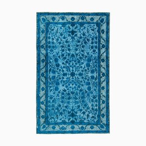 Tapis Turquoise Turquoise Fait Main en Laine