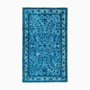 Turquoise Turkish Handmade Wool Overdyed Carpet