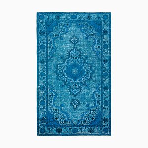 Tapis Turquoise Antique Tissé à la Main Sculpté