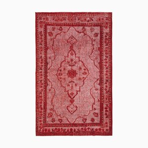 Red Overdyed Handmade Wool Large Rug