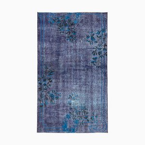 Purple Oriental Handwoven Carved Overdyed Carpet