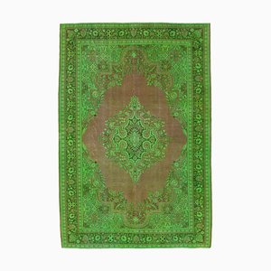 Grand Tapis Vintage Fait Main Vert, Turquie